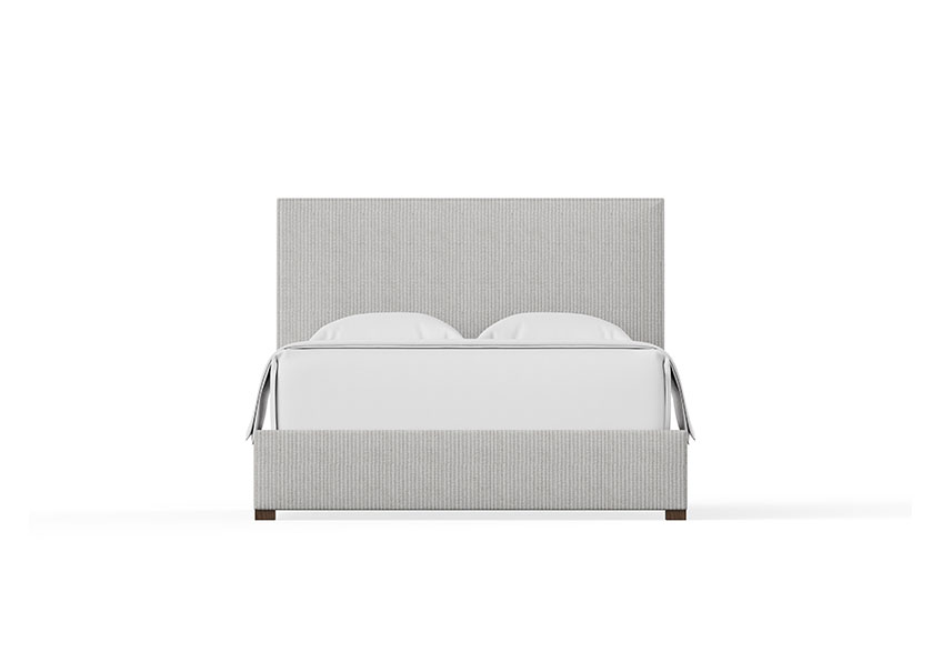 AMELIA UPHOLSTERED BED - GREY STRIPE