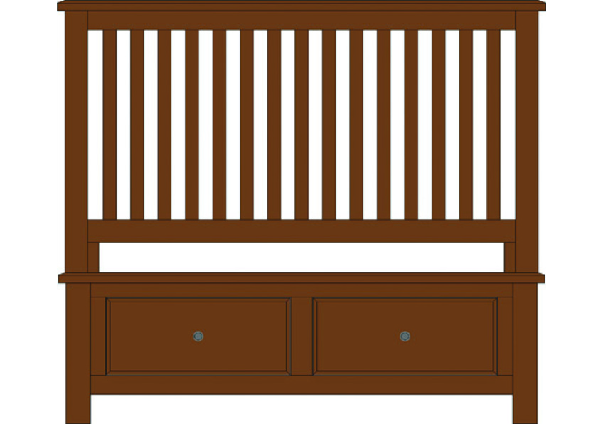 Slat Bed with Footboard Storage