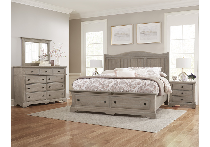 Sleigh Bed with Storage Footboard