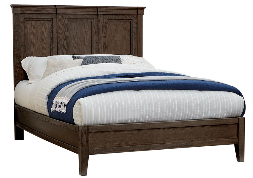 MANSION BED WITH LOW PROFILE FOOTBOARD IN CHARLESTON BROWN