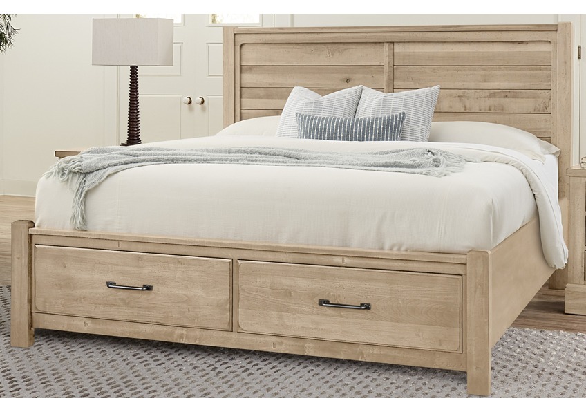 Plank Bed with Footboard Storage