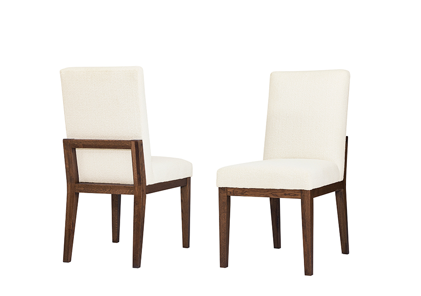 UPHOLSTERED SIDE CHAIR WHITE FABRIC 