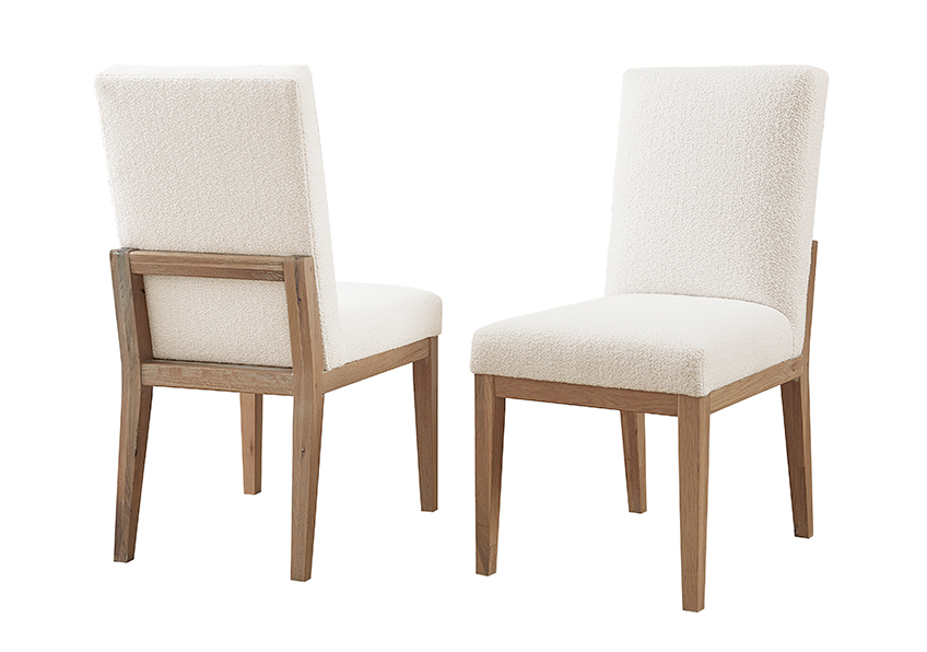 UPHOLSTERED SIDE CHAIR WHITE FABRIC 