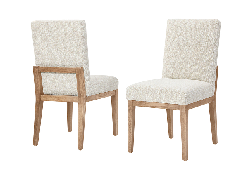 UPHOLSTERED SIDE CHAIR OATMEAL FABRIC 