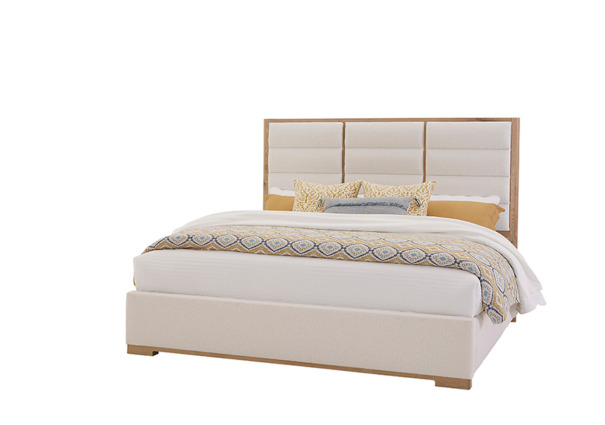 Erin's Upholstered Bed - White Fabric