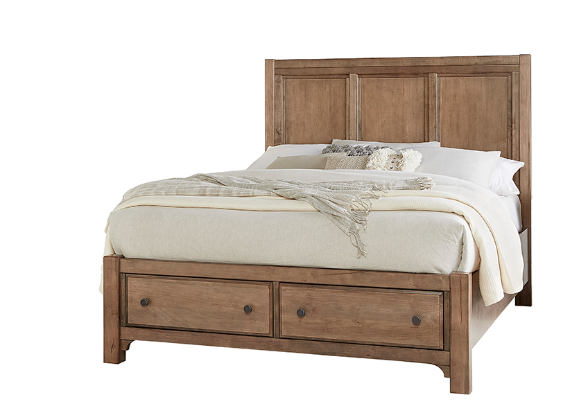 Panel Bed w/ Storage Footboard 