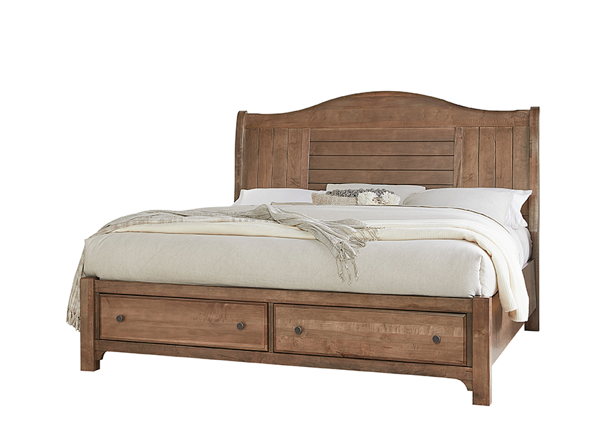 Sleigh Bed w/ Storage Footboard 