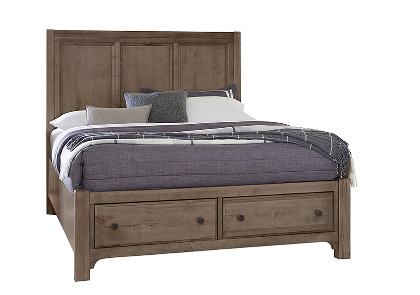 Panel Bed w/ Storage Footboard 