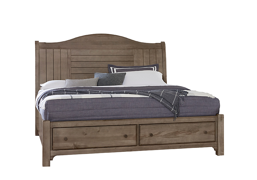 Sleigh Bed w/ Storage Footboard 