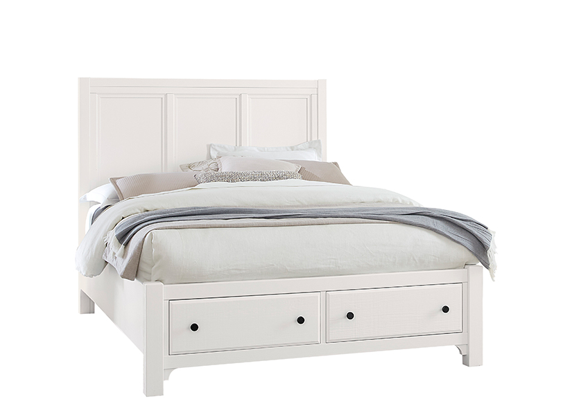 Panel Bed w/ Storage Footboard 