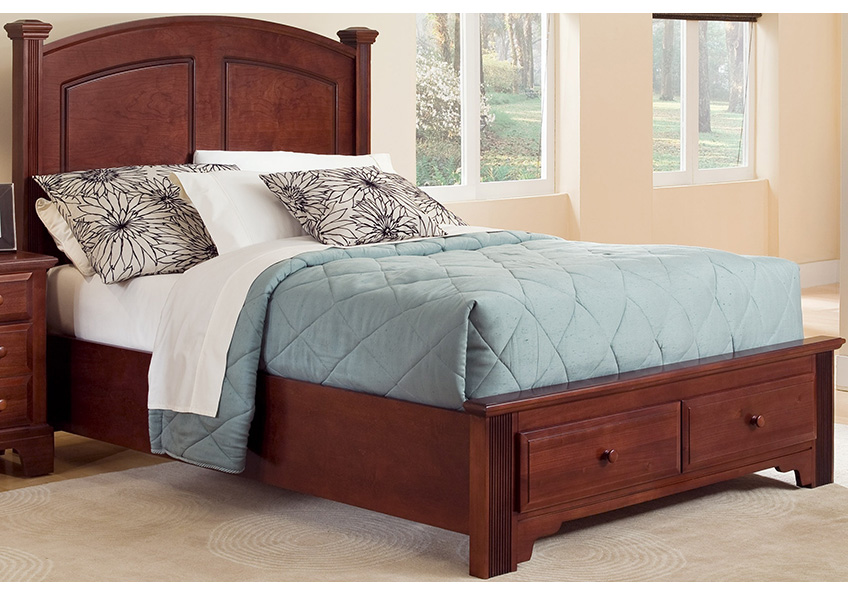 Panel Bed with Storage Footboard Queen & King