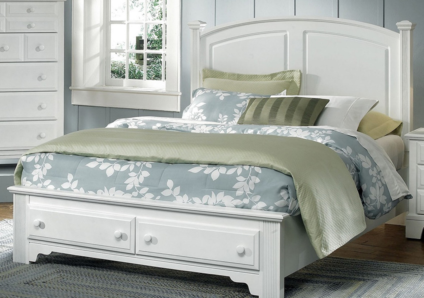 Panel Bed with Storage Footboard Queen & King