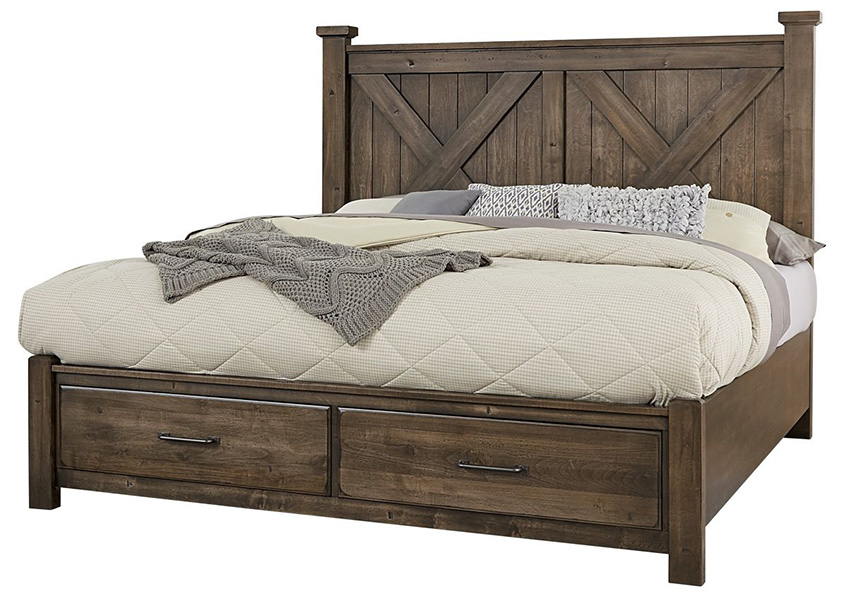 X Bed with Footboard Storage