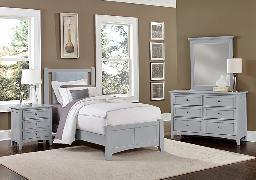 TWIN UPHOLSTERED BED 3/3 - BLUE