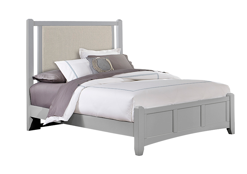 CAL KING GREY UPHOLSTERED BED 6/6 