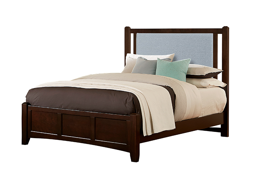 CAL KING BLUE UPHOLSTERED BED 6/6 