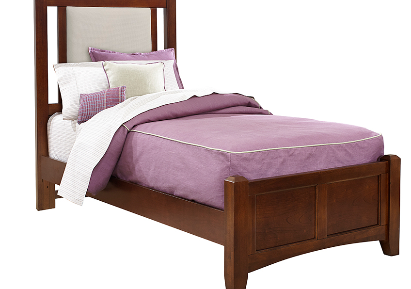 TWIN LINEN UPHOLSTERED BED 3/3 