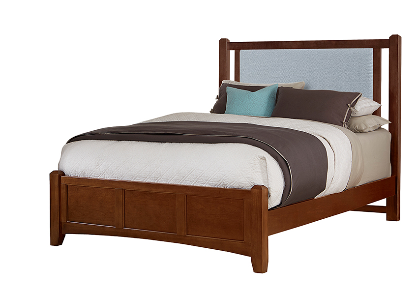 CAL KING BLUE UPHOLSTERED BED 6/6 