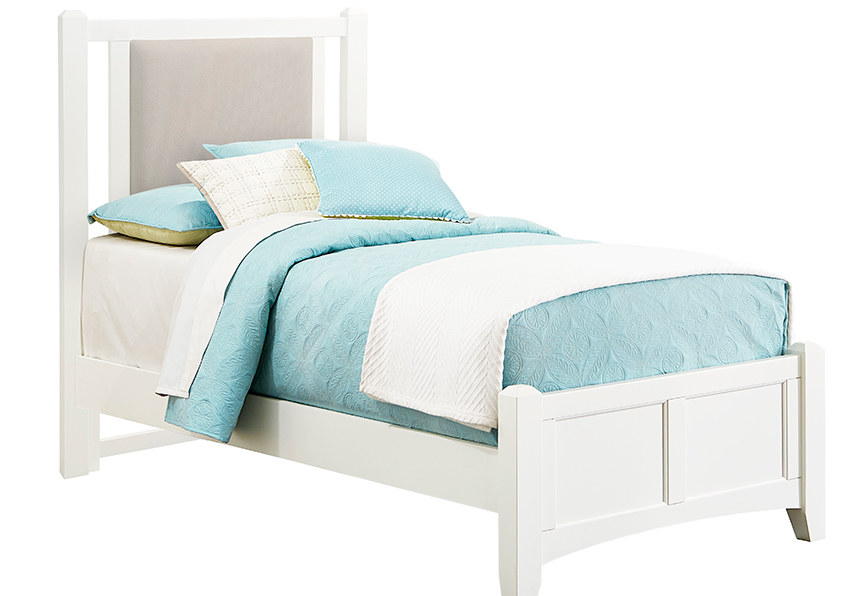 TWIN LINEN UPHOLSTERED BED 3/3 