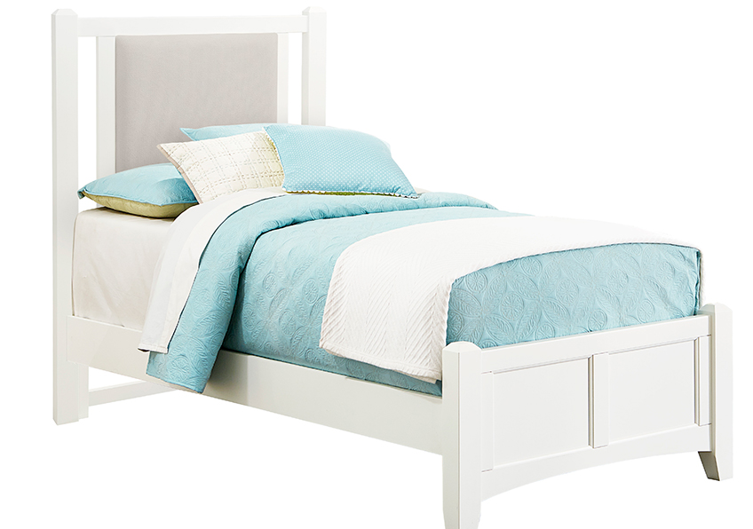 TWIN GREY UPHOLSTERED BED 3/3 
