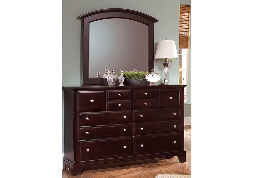 black triple dresser