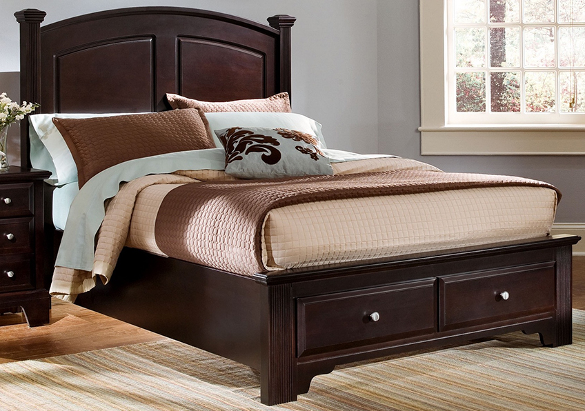 Panel Bed with Storage Footboard
