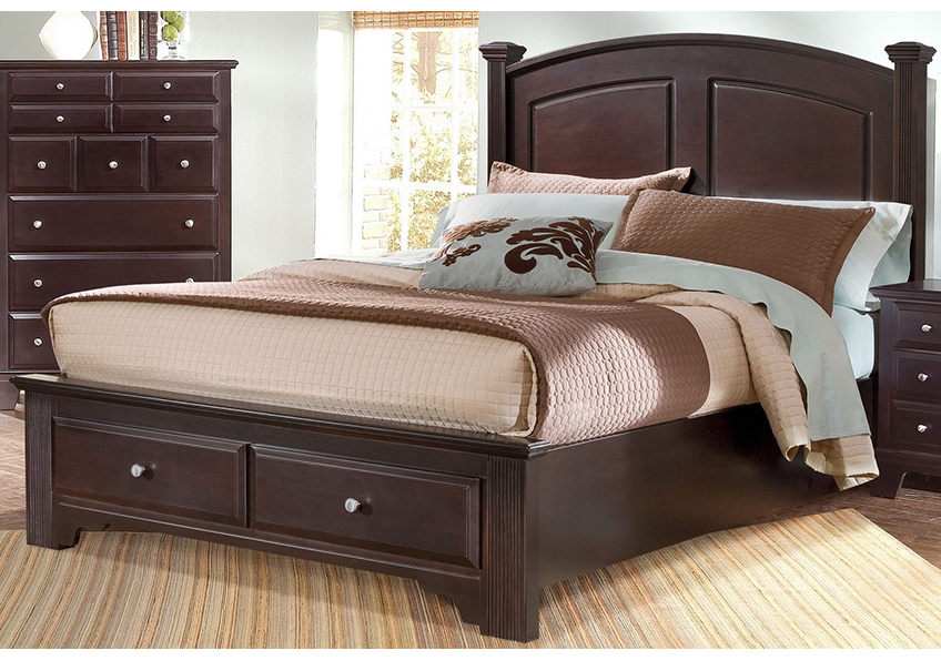 Panel Bed with Storage Footboard